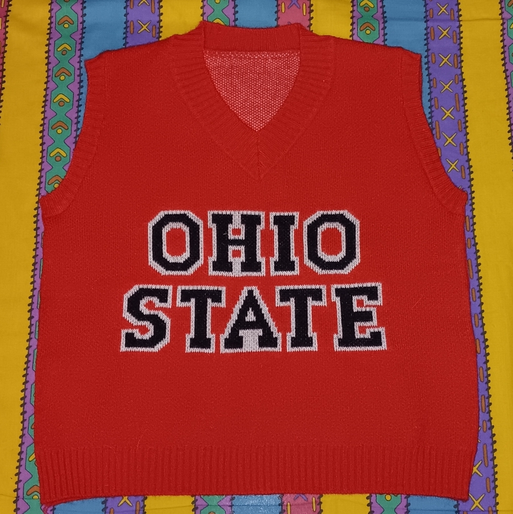 80s Ohio State Buckeyes Vintage Sweater Vest Ladies OSU
